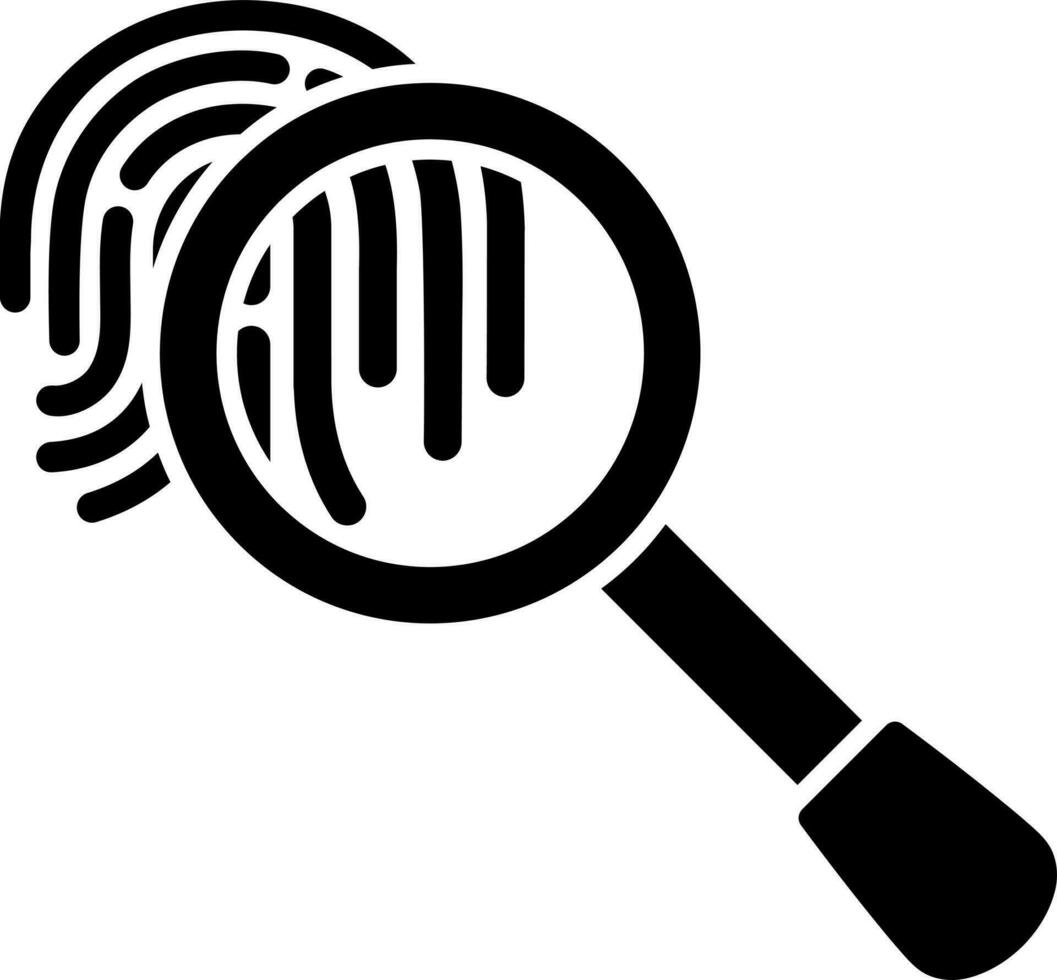 Search fingerprint glyph icon or symbol. vector