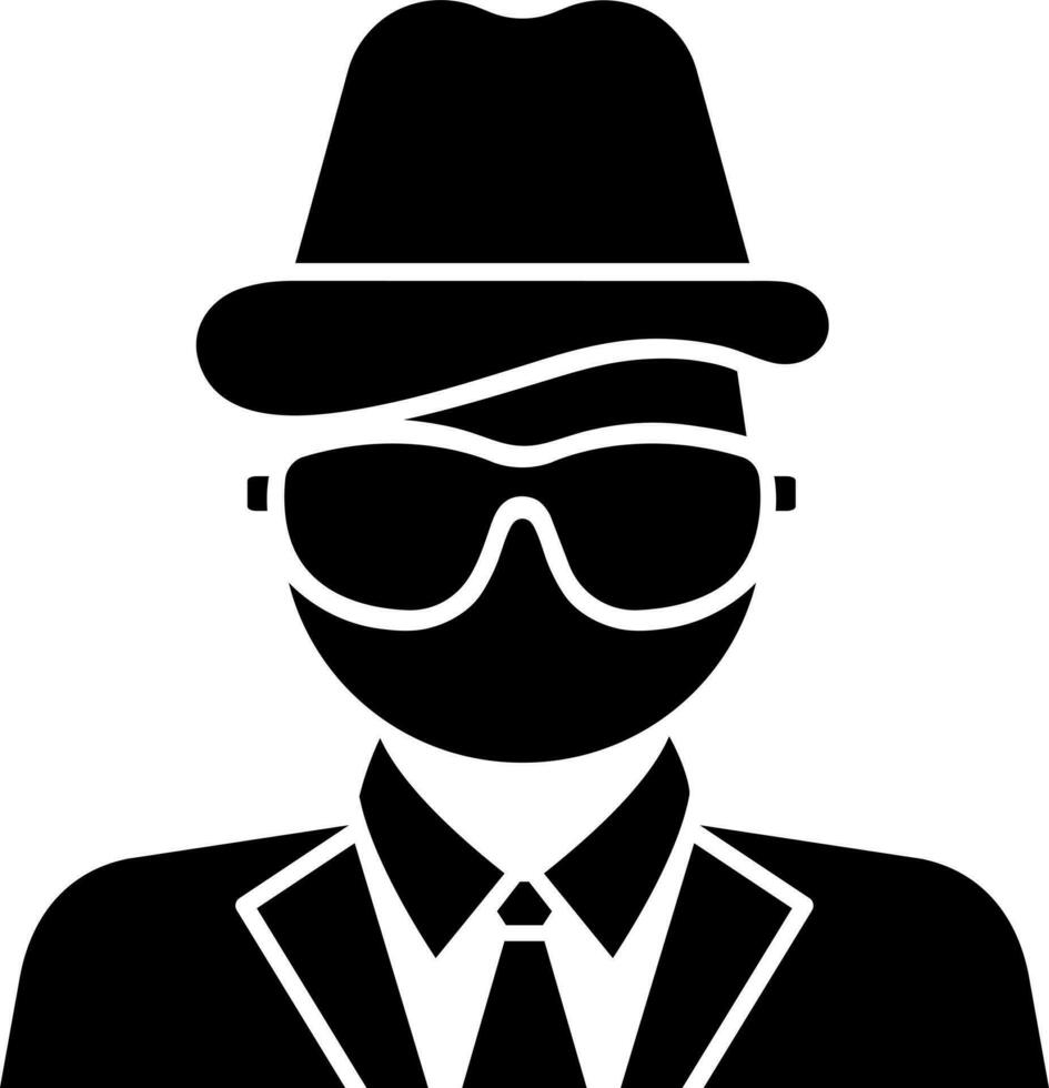 Vector illustration of detective man icon.