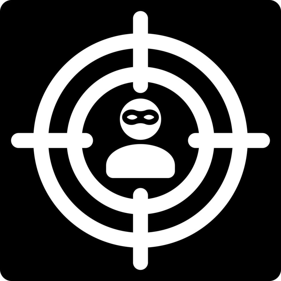 Vector illustration of target user or criminal icon.