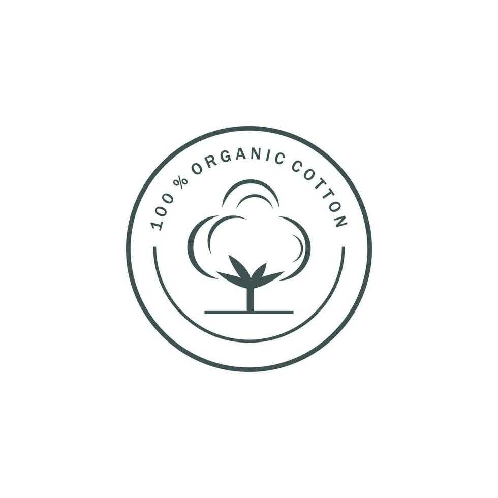 Organic Cotton Logo Template Vector Illustration