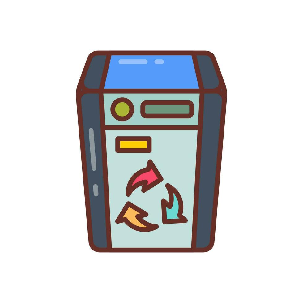 Solar Recycle Bin icon in vector. Illustration vector