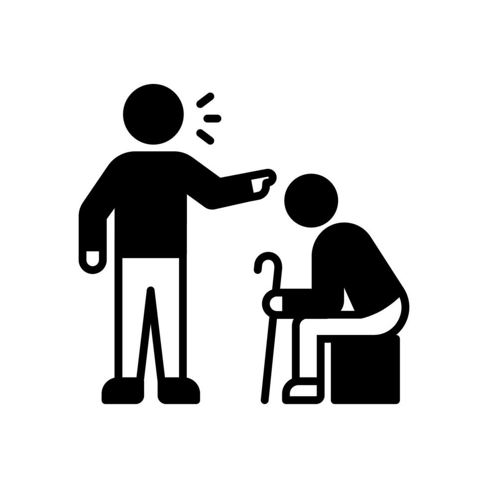 Elder Abuse icon in vector. Illustration vector