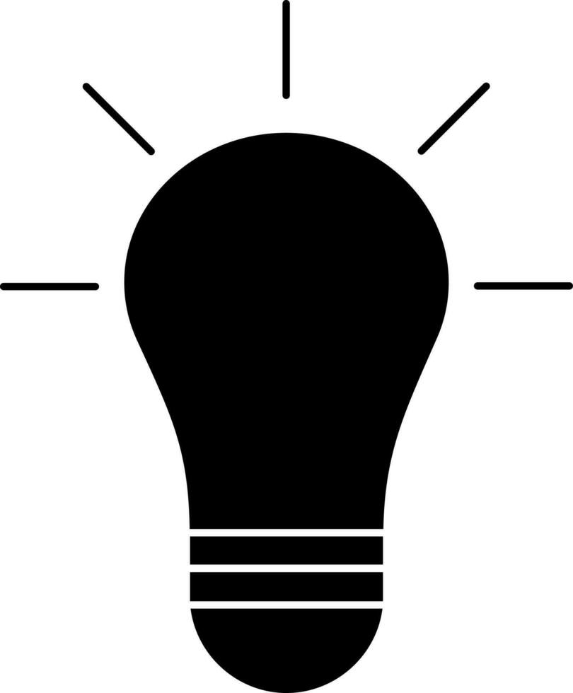 Illuminated electric bulb icon for idea concept. vector