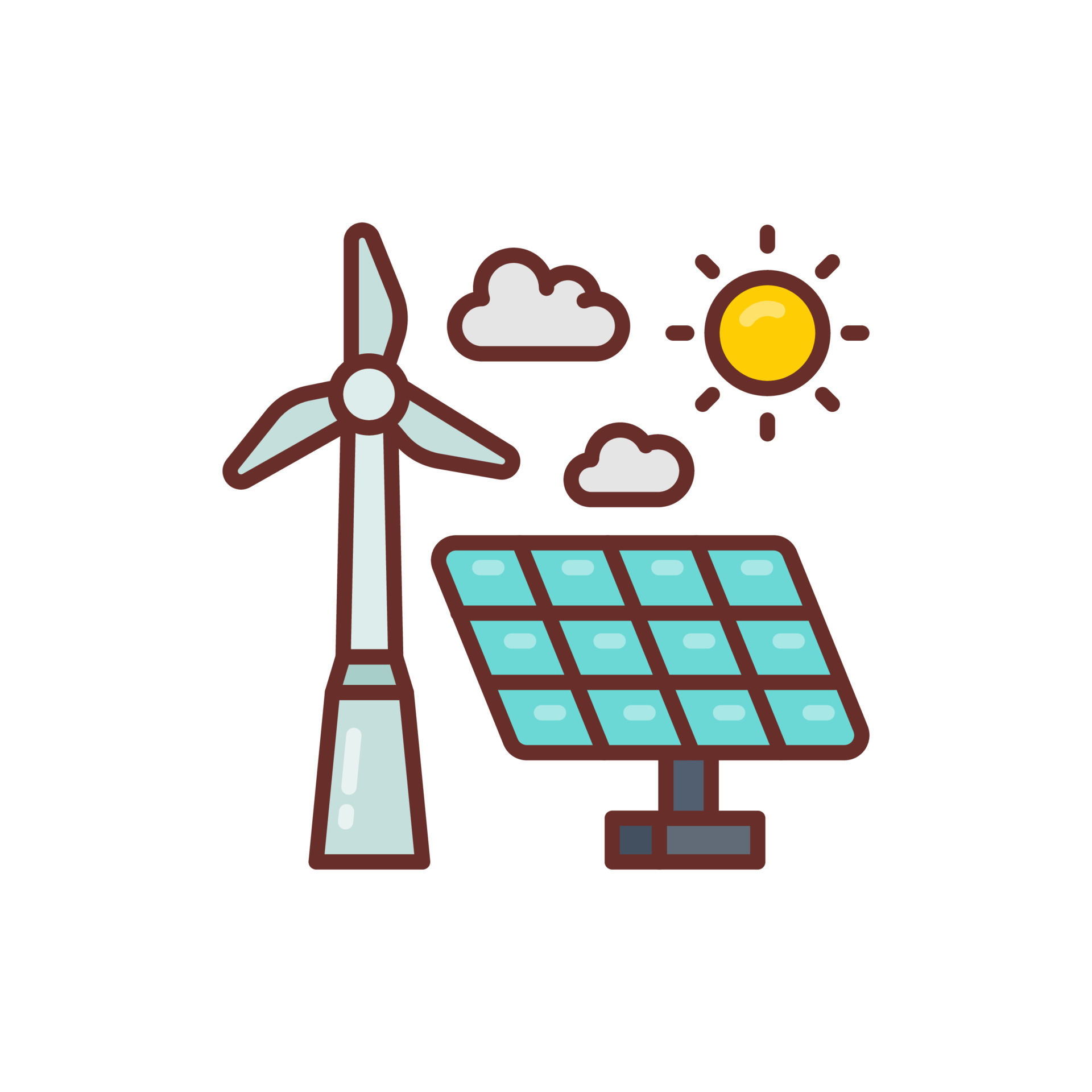 Solar Wind Power Icon In Vector Illustration 24246363 Vector Art At hybrid-systems