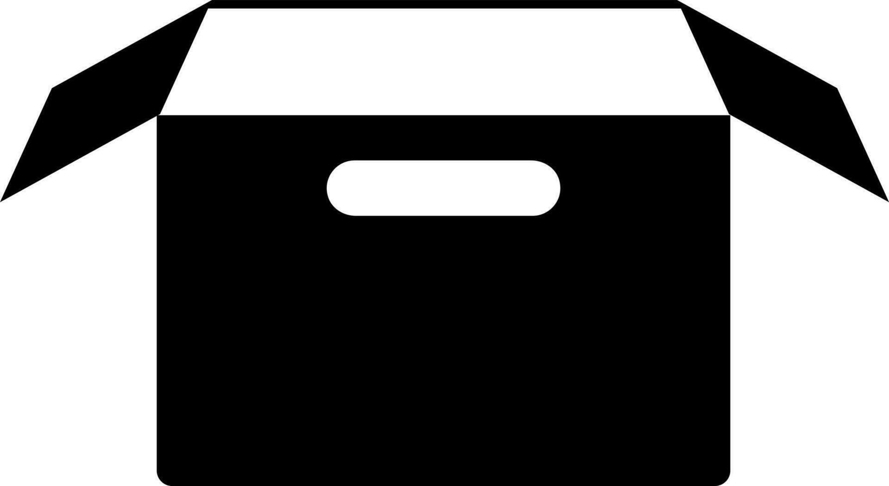 Open package or delivery box glyph icon. vector