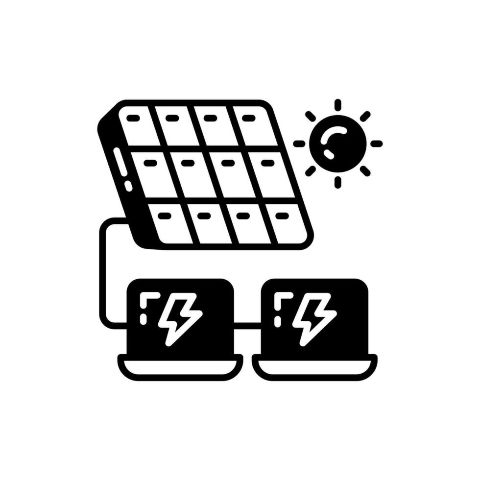 Laptop Solar Charging icon in vector. Illustration vector