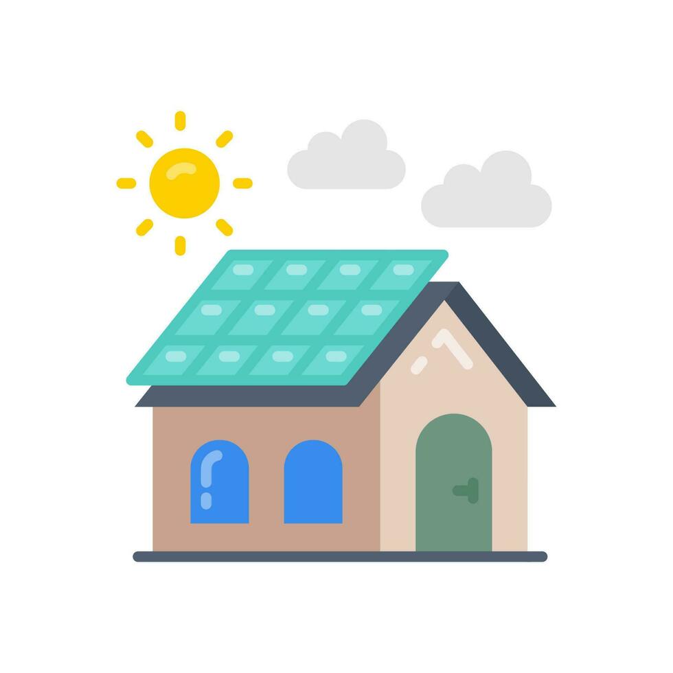 Solar House icon in vector. Illustration vector