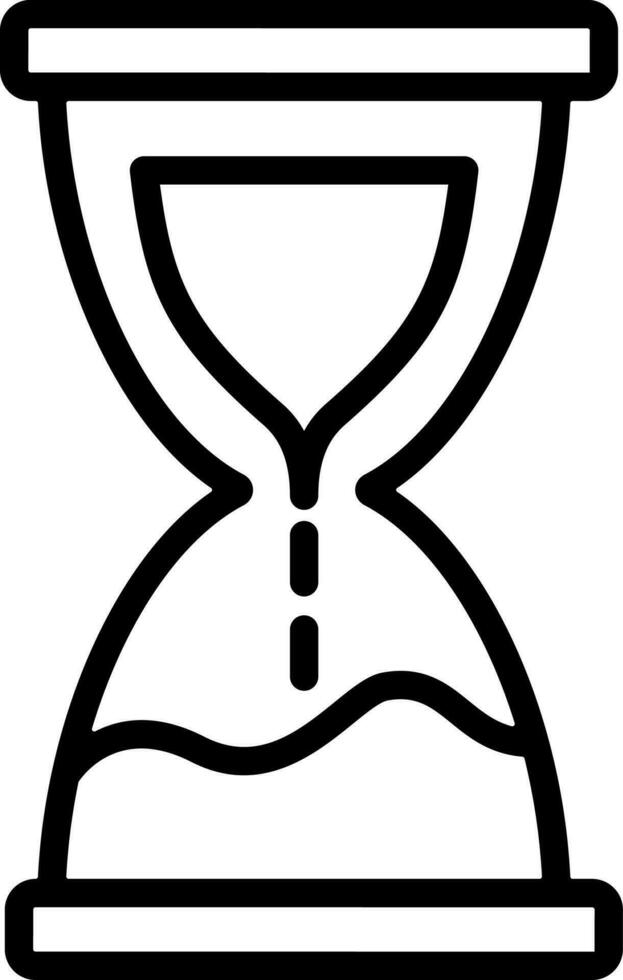 Line art illustration of hourglass icon. vector