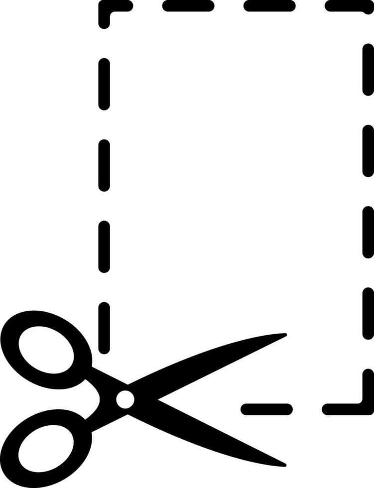corte glifo icono o símbolo. vector