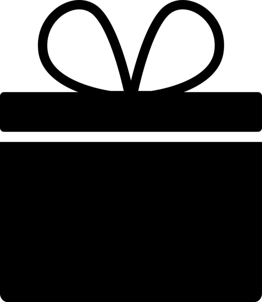 Glyph gift box icon or symbol. vector