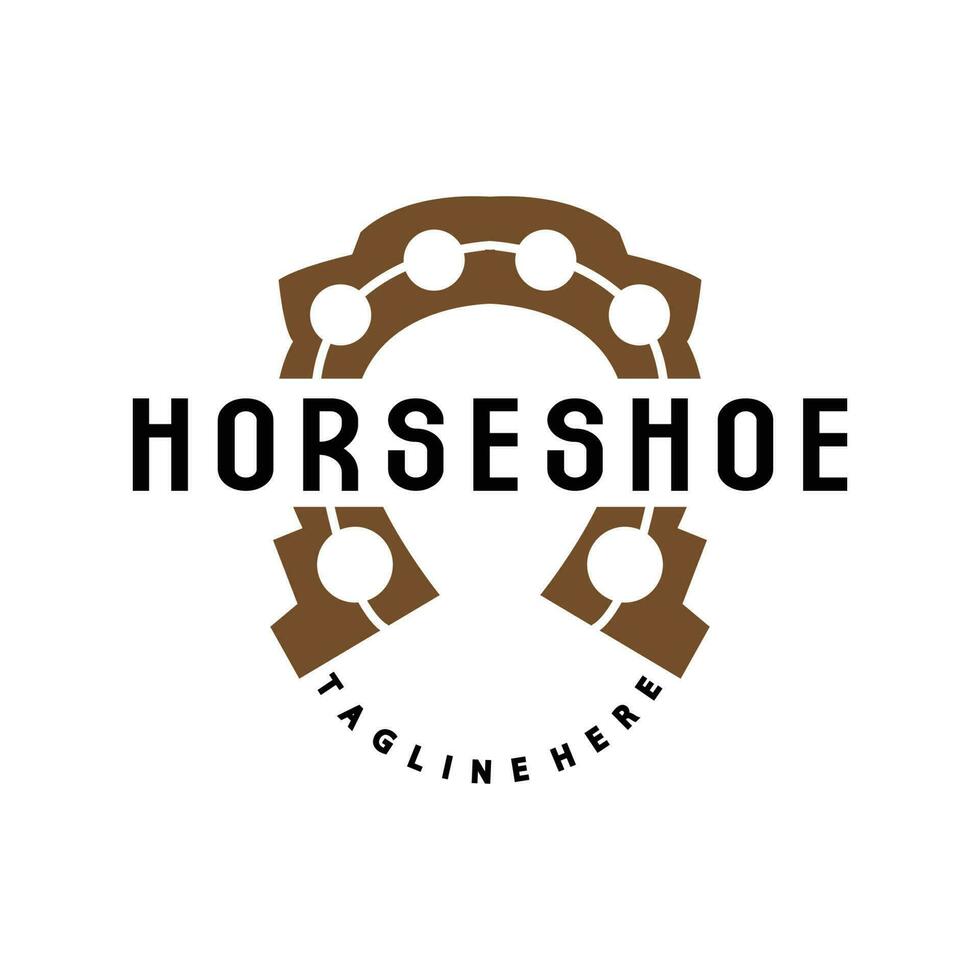 Horseshoe Logo, Cowboy Horse Vector, Icon Design Symbol Template vector