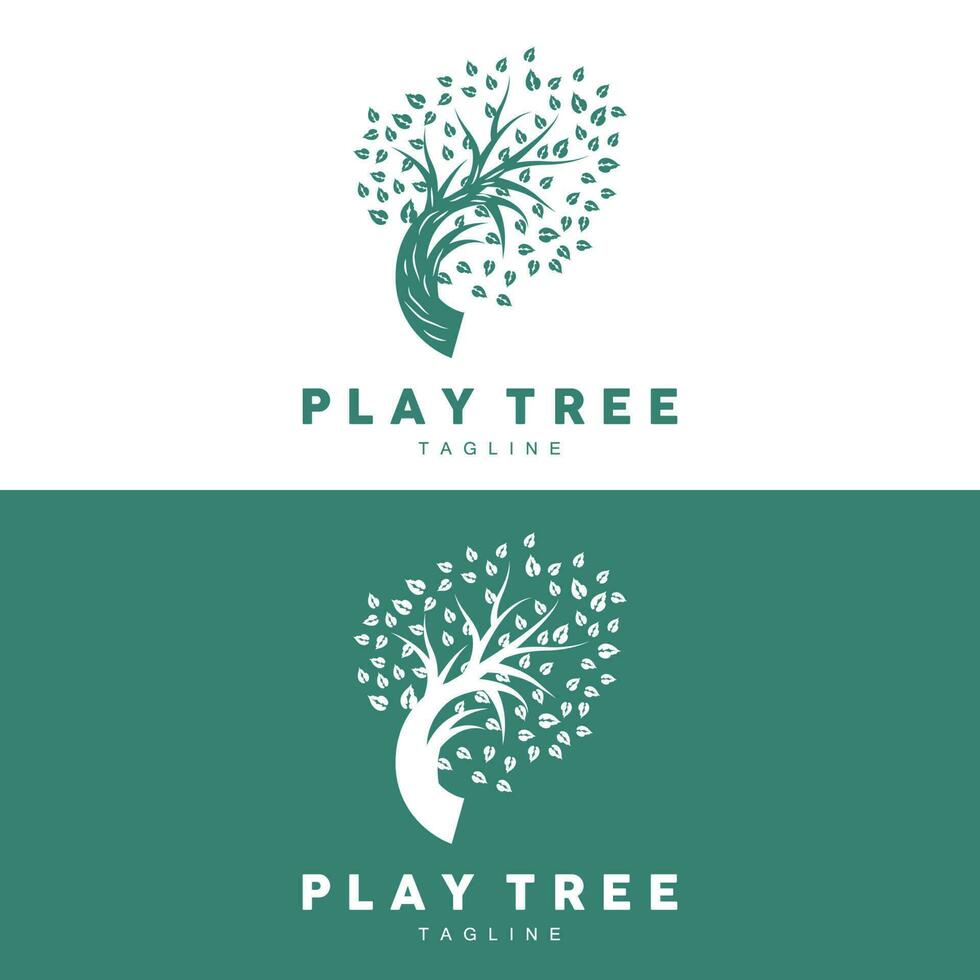 Tree Logo Design, Playground Vector, Education Tree Icon vector