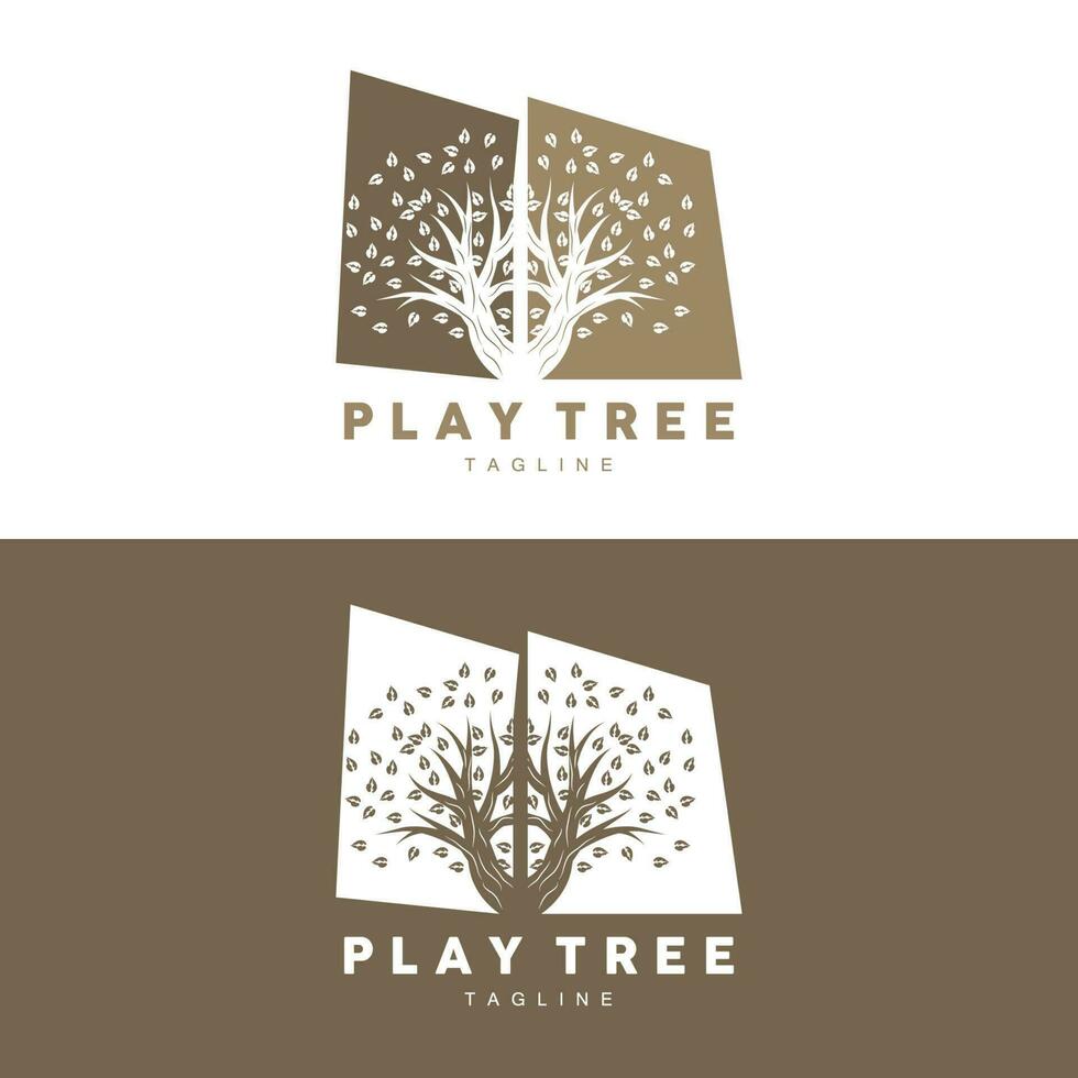 Tree Logo Design, Playground Vector, Education Tree Icon vector