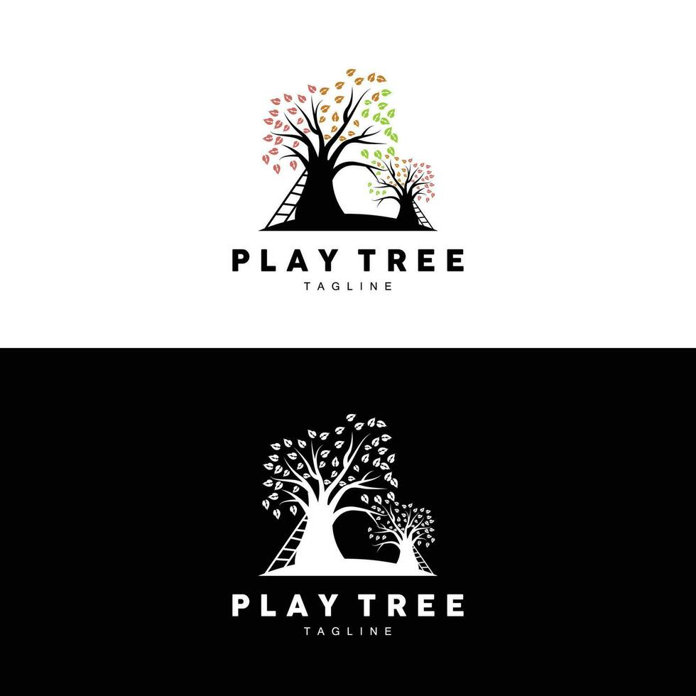 árbol logo diseño, patio de recreo vector, educación árbol icono vector