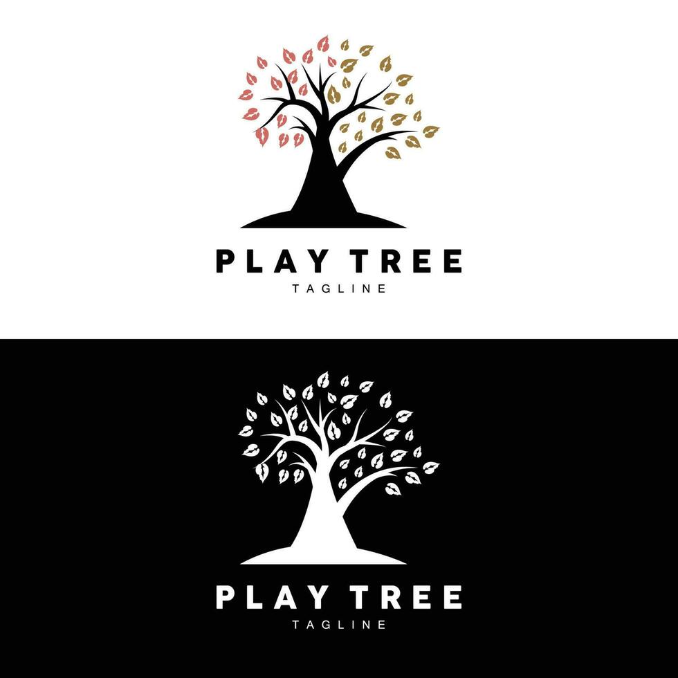 Tree Logo Design, Playground Vector, Education Tree Icon vector
