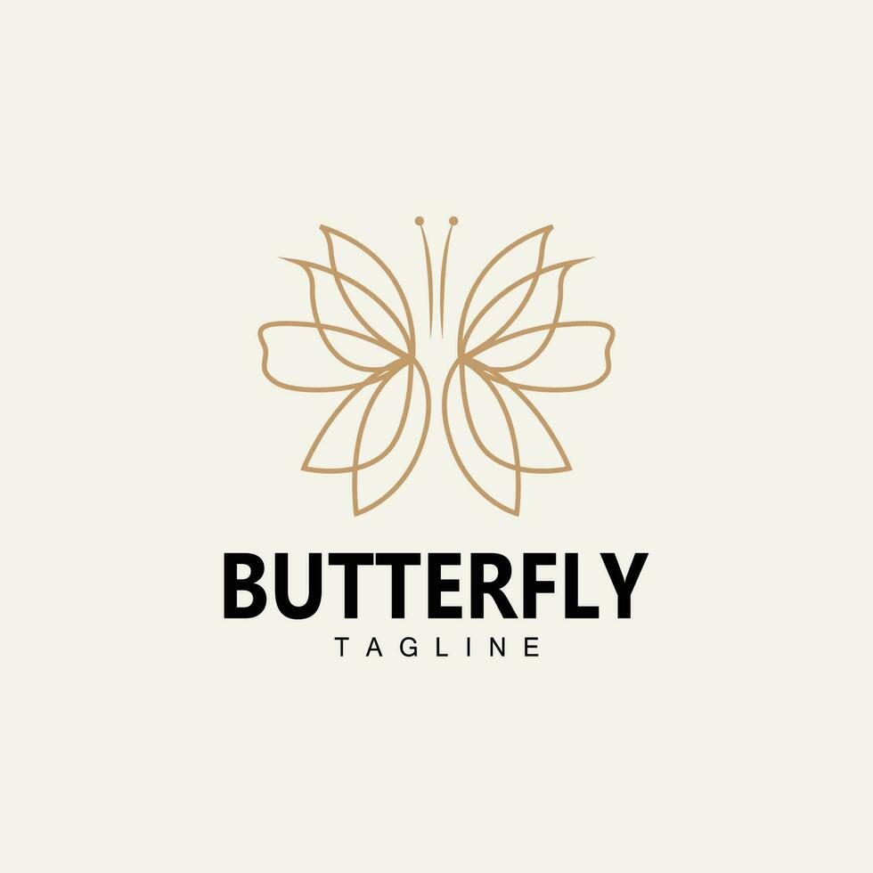 logotipo de mariposa, diseño animal con hermosas alas, animales decorativos, marcas de productos vector