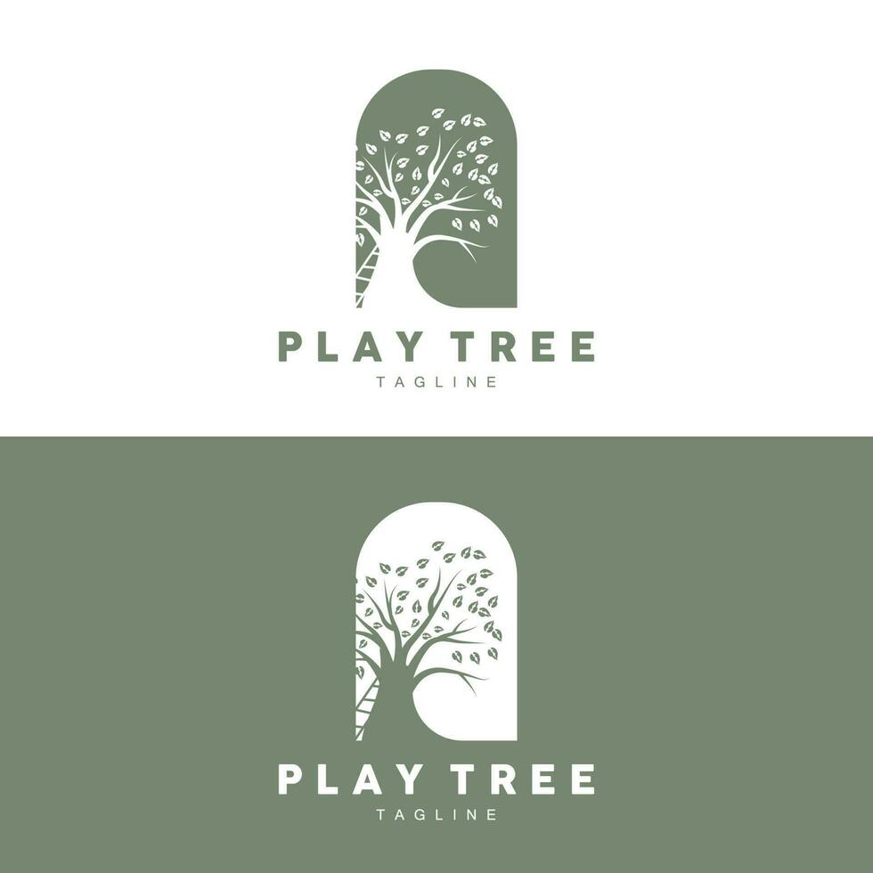 Tree Logo Design, Playground Vector, Education Tree Icon vector