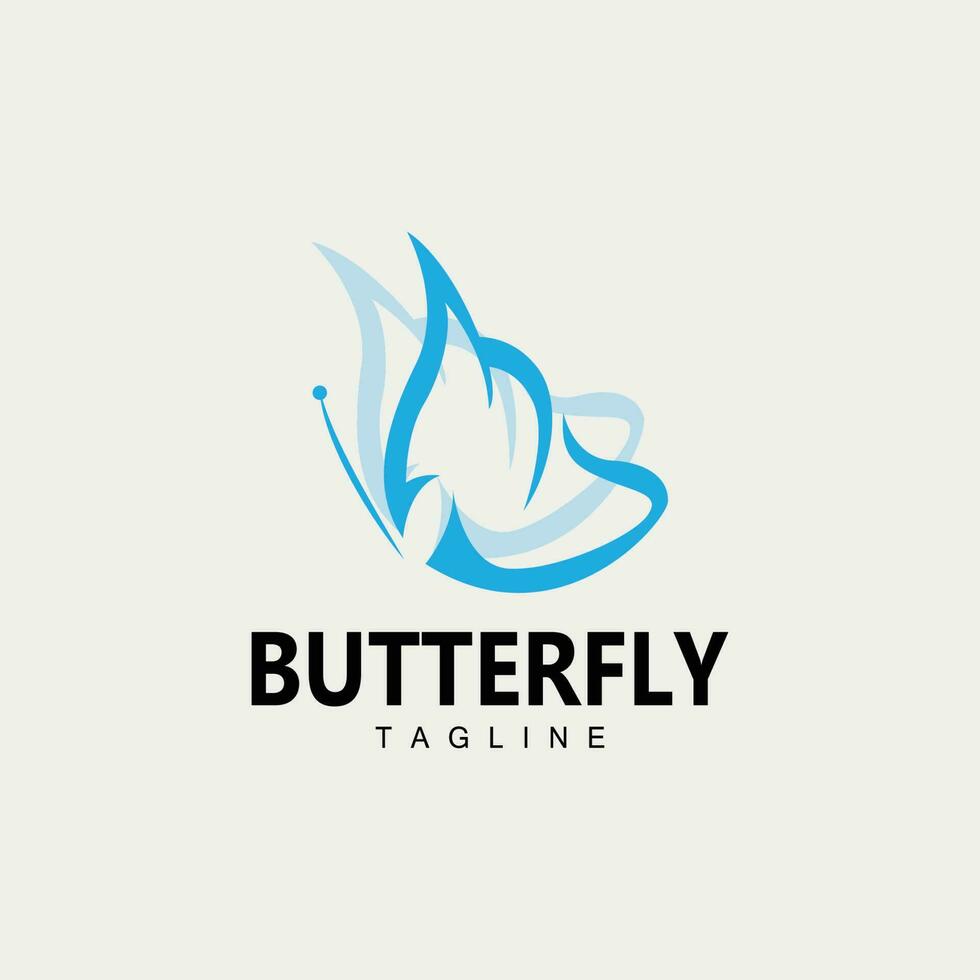 logotipo de mariposa, diseño animal con hermosas alas, animales decorativos, marcas de productos vector