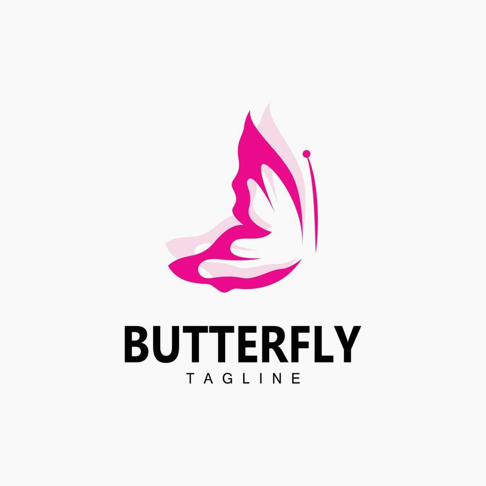 logotipo de mariposa, diseño animal con hermosas alas, animales decorativos, marcas de productos vector