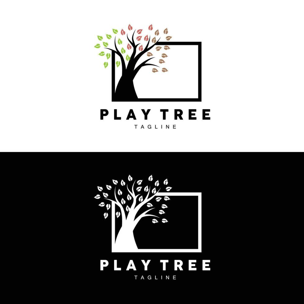 Tree Logo Design, Playground Vector, Education Tree Icon vector
