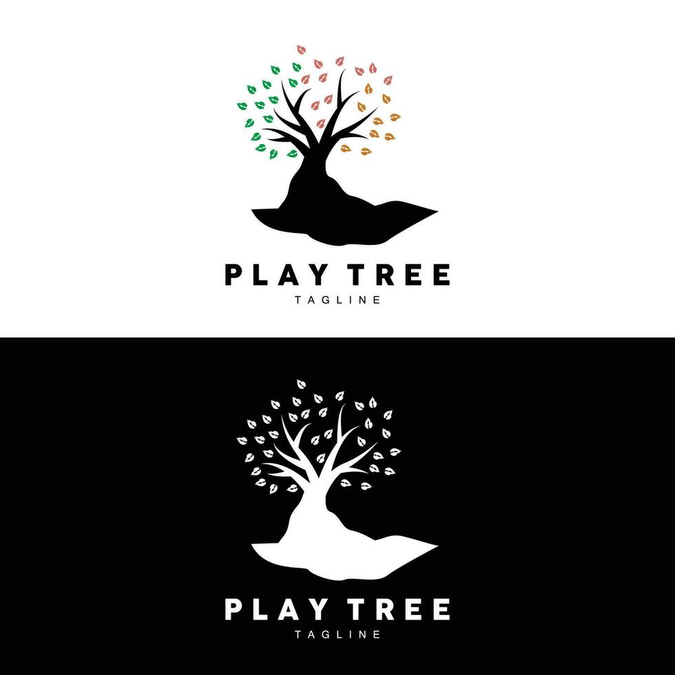 Tree Logo Design, Playground Vector, Education Tree Icon vector