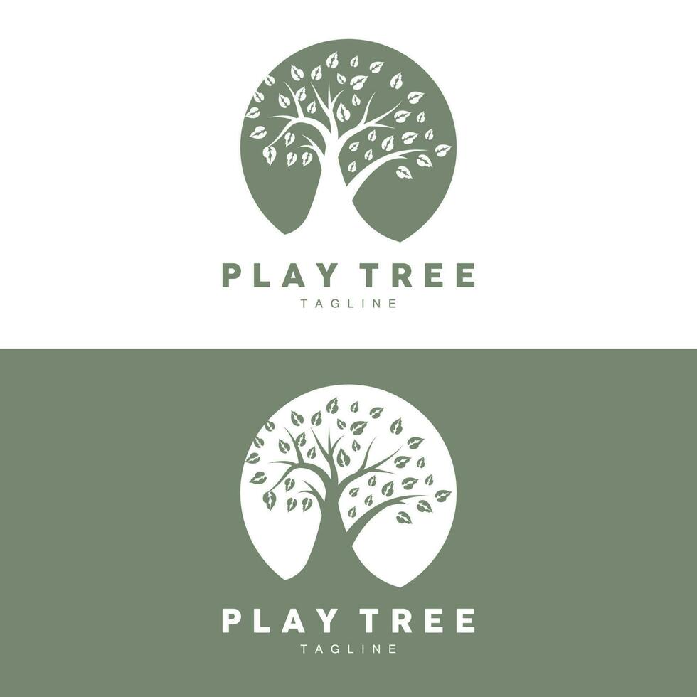 Tree Logo Design, Playground Vector, Education Tree Icon vector