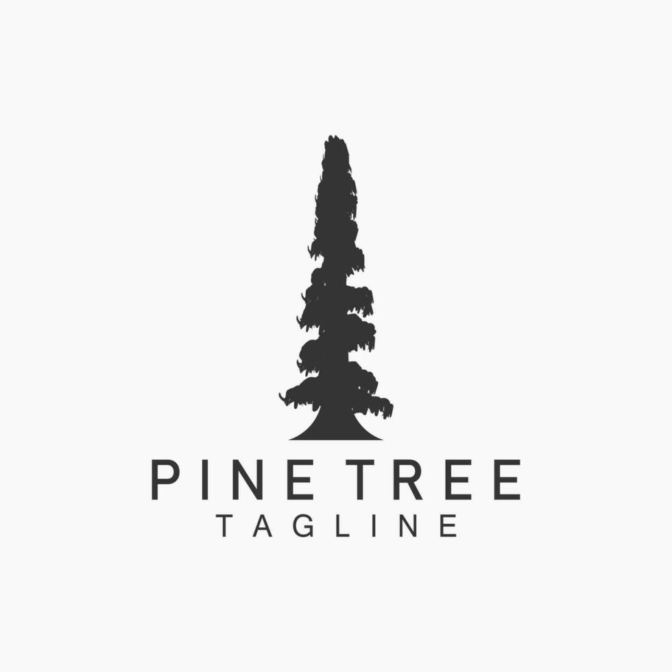 pino árbol logo, verde planta vector, árbol silueta diseño, icono, ilustración, modelo vector