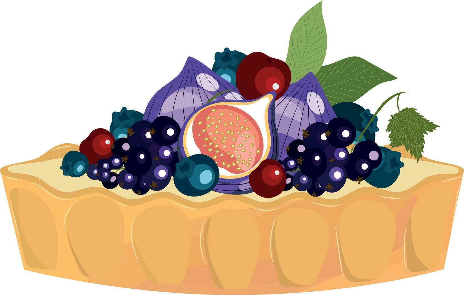 Fruta y baya tarta. postre. pastel. alto calidad vector ilustración.