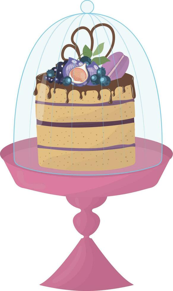 pastel en un Pastelería monitor caso. alto calidad vector ilustración.