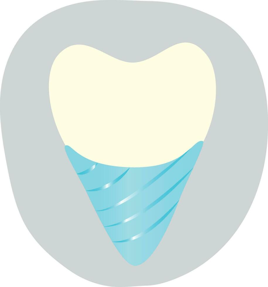 Dental implant. Artificial tooth. High quality vector illustration.