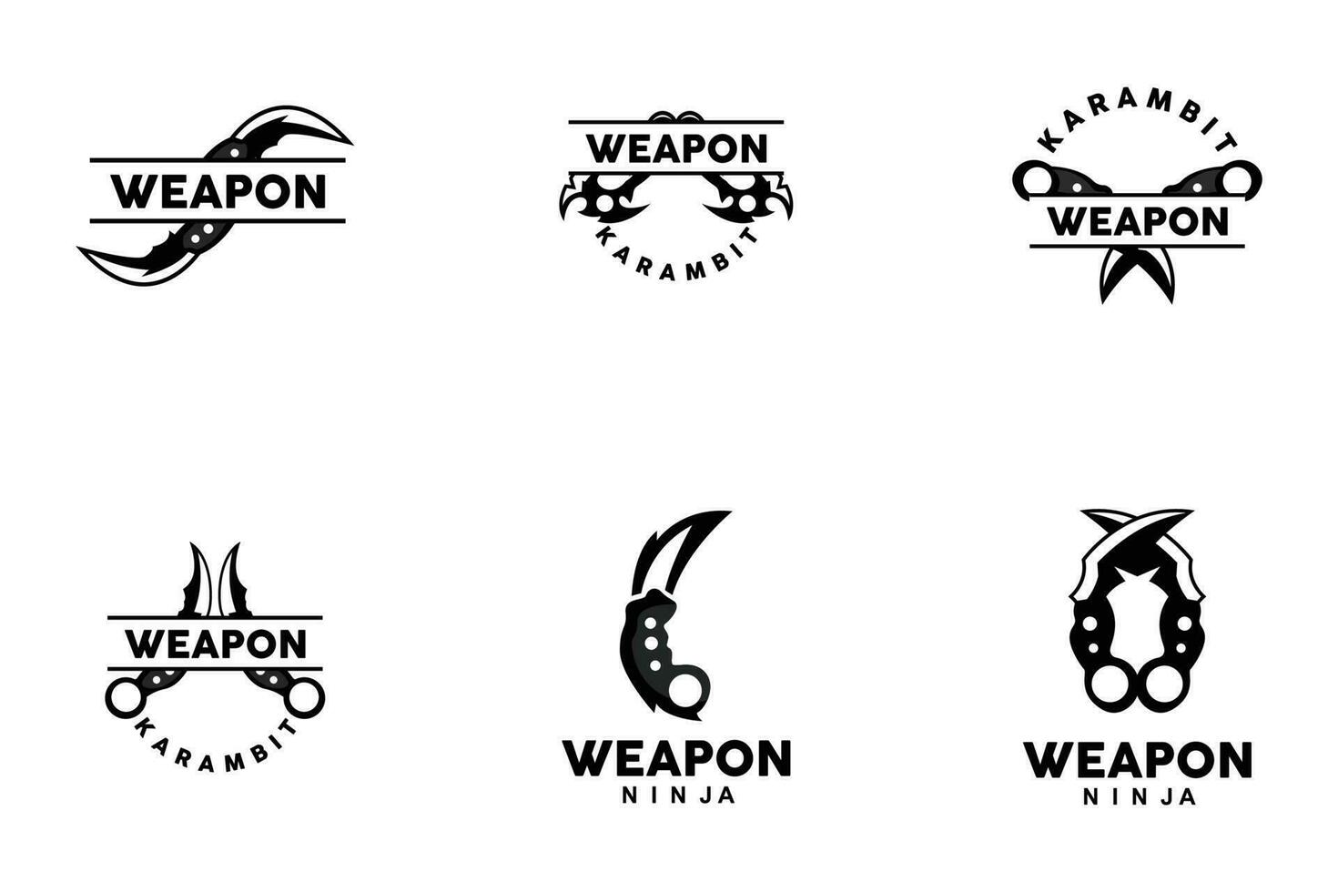 Weapon Logo, Traditional Weapon Karambit Vector, Ninja Fighting Tool Simple Design, Symbol Icon, Illustration vector