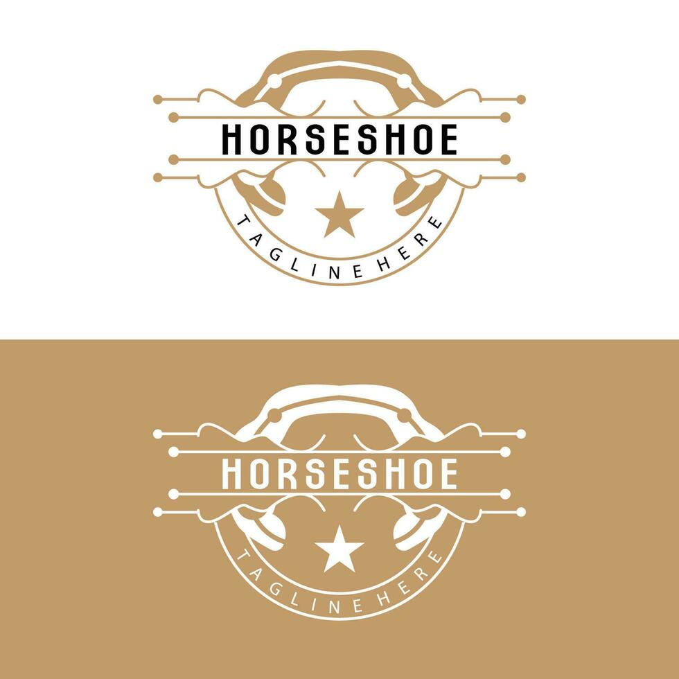 Horseshoe Logo, Cowboy Horse Vector, Icon Design Symbol Template vector