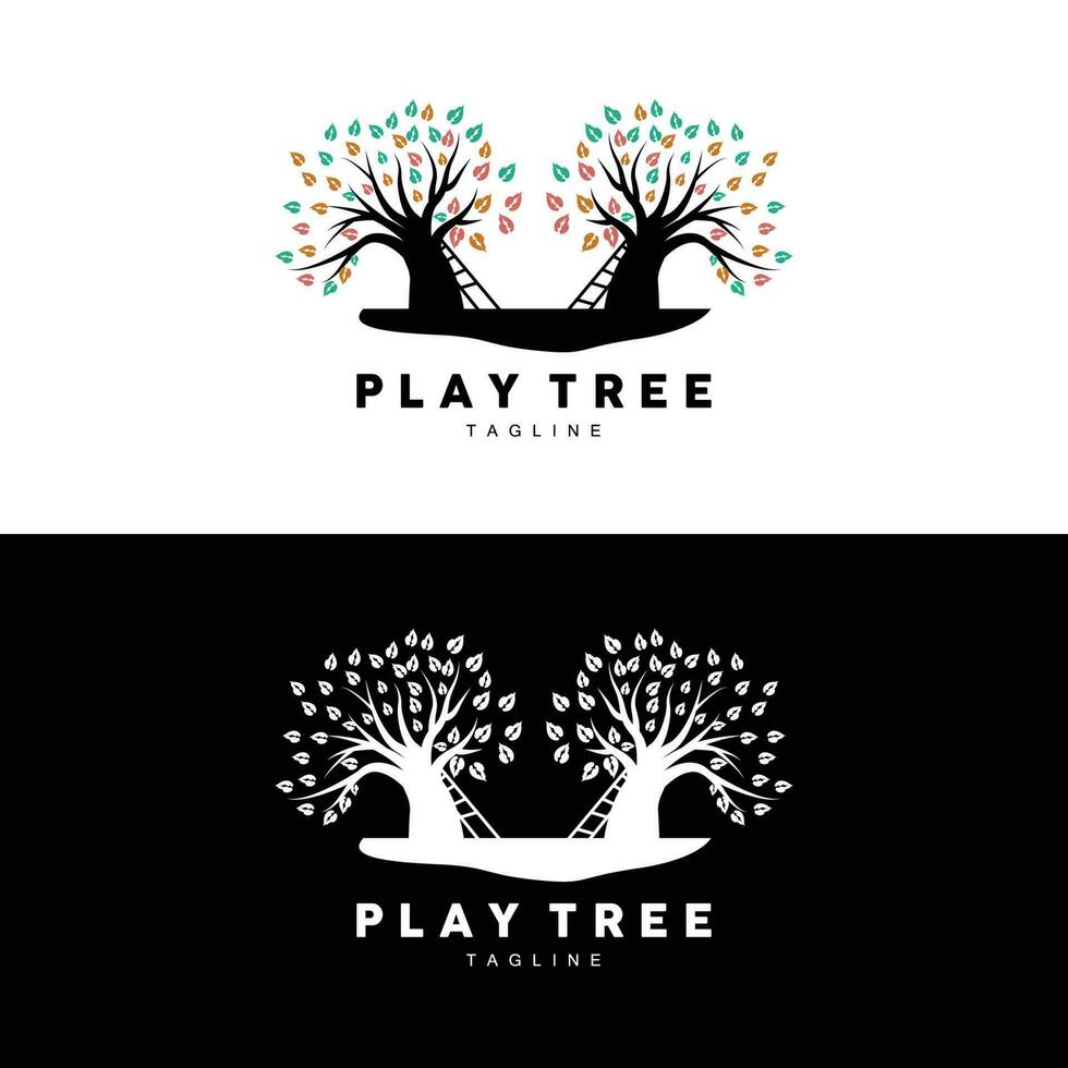 Tree Logo Design, Playground Vector, Education Tree Icon vector
