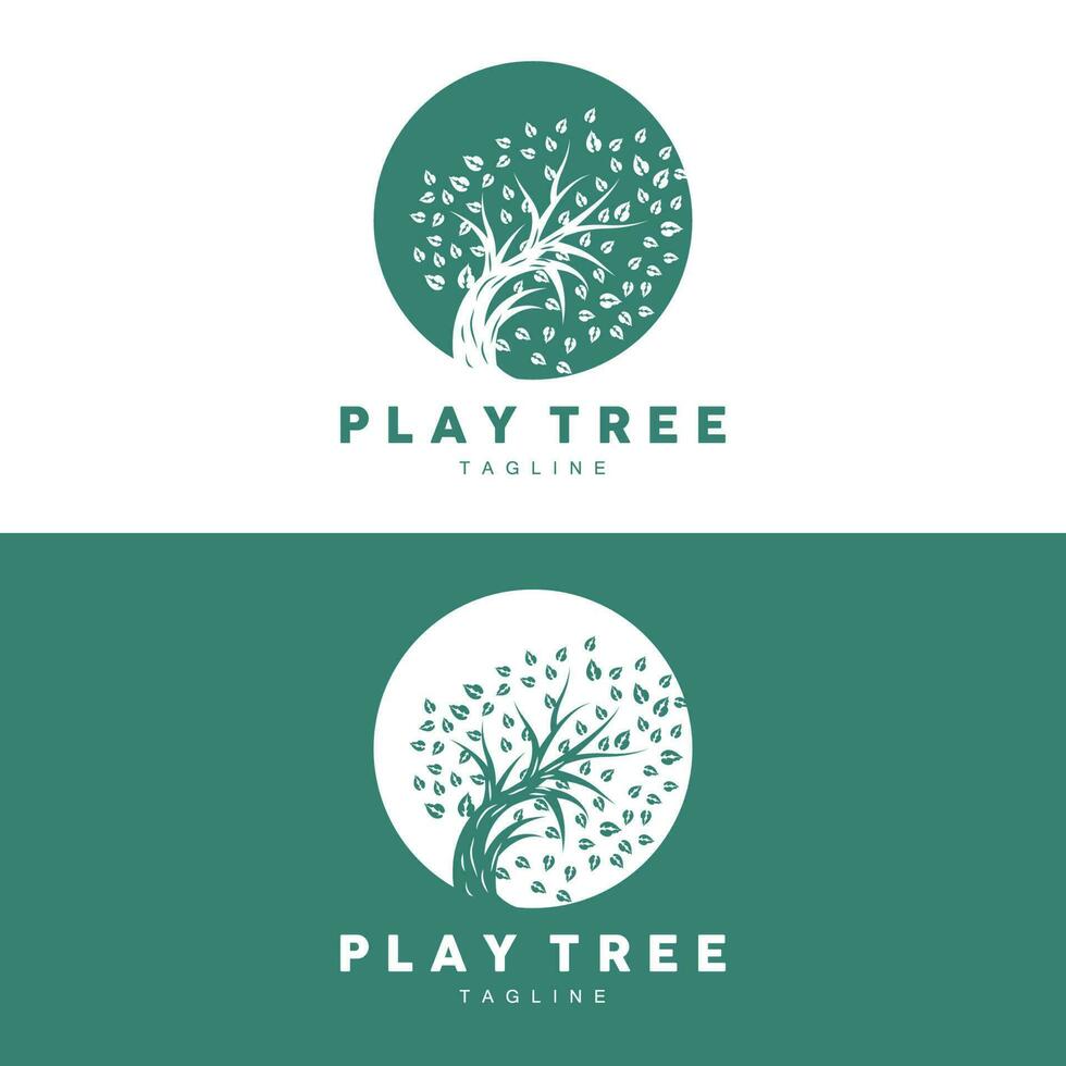Tree Logo Design, Playground Vector, Education Tree Icon vector