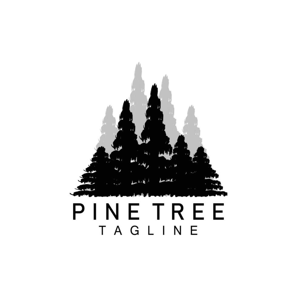Pine Tree Logo, Green Plant Vector, Tree Silhouette Design, Icon, Illustration, Template vector