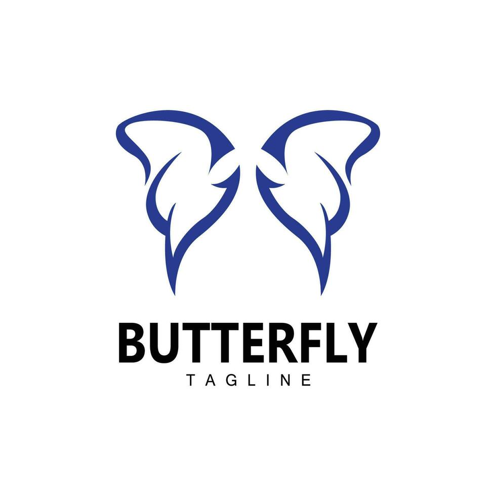 logotipo de mariposa, diseño animal con hermosas alas, animales decorativos, marcas de productos vector