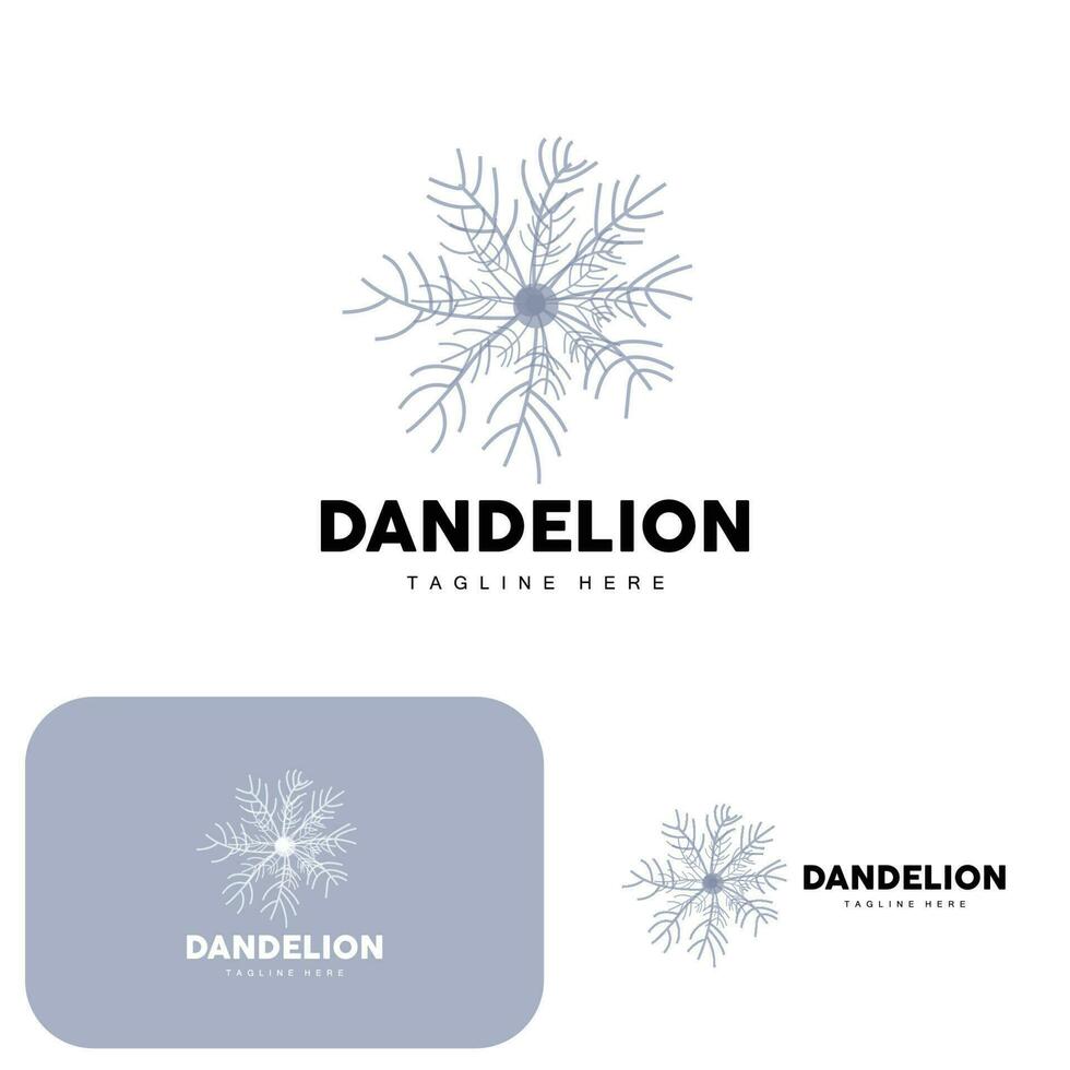 Dandelion Logo, Vector Plant Dandelion flower, Design Icon Template