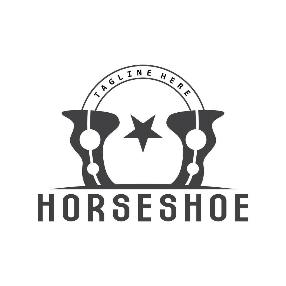 Horseshoe Logo, Cowboy Horse Vector, Icon Design Symbol Template vector