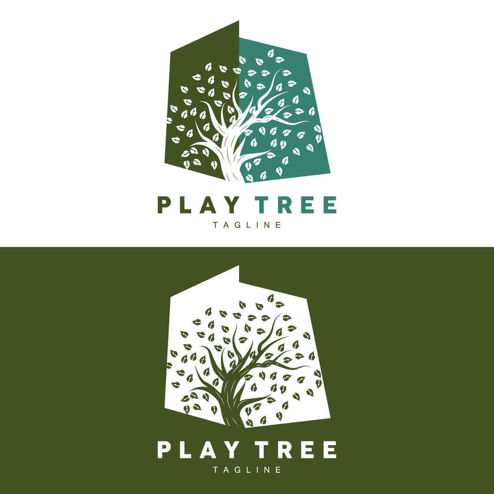 Tree Logo Design, Playground Vector, Education Tree Icon vector