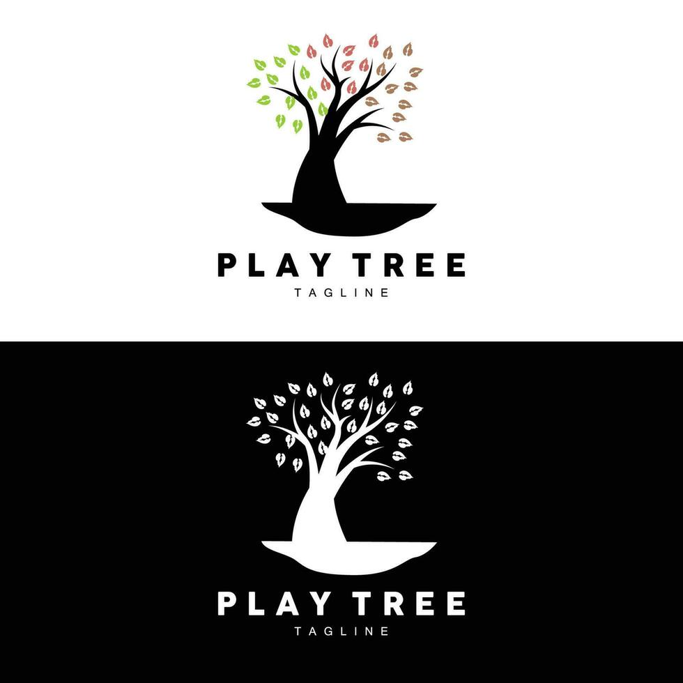 Tree Logo Design, Playground Vector, Education Tree Icon vector
