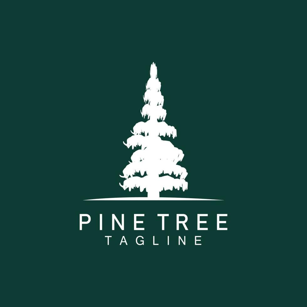 Pine Tree Logo, Green Plant Vector, Tree Silhouette Design, Icon, Illustration, Template vector