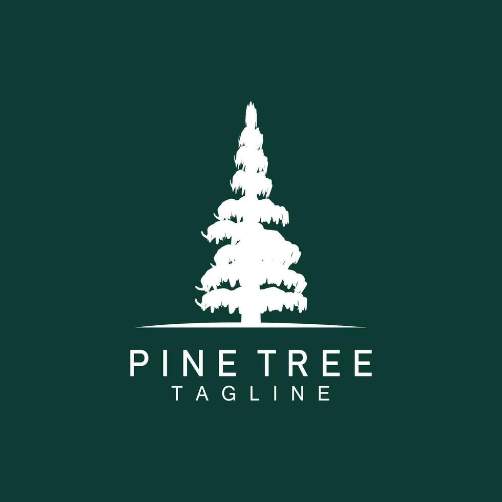 pino árbol logo, verde planta vector, árbol silueta diseño, icono, ilustración, modelo vector