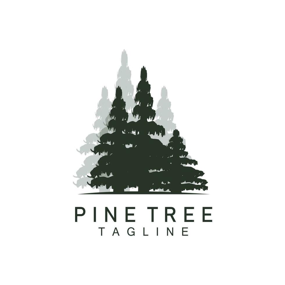 pino árbol logo, verde planta vector, árbol silueta diseño, icono, ilustración, modelo vector