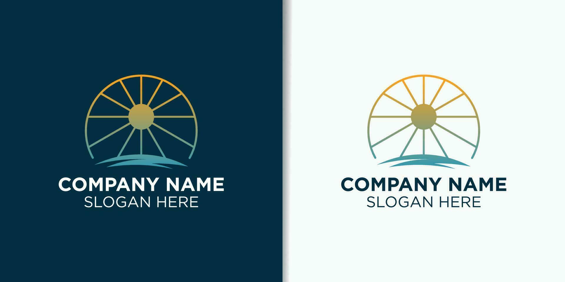 landscape vintage design vector, travel logo inspiration, outdoor logo vector