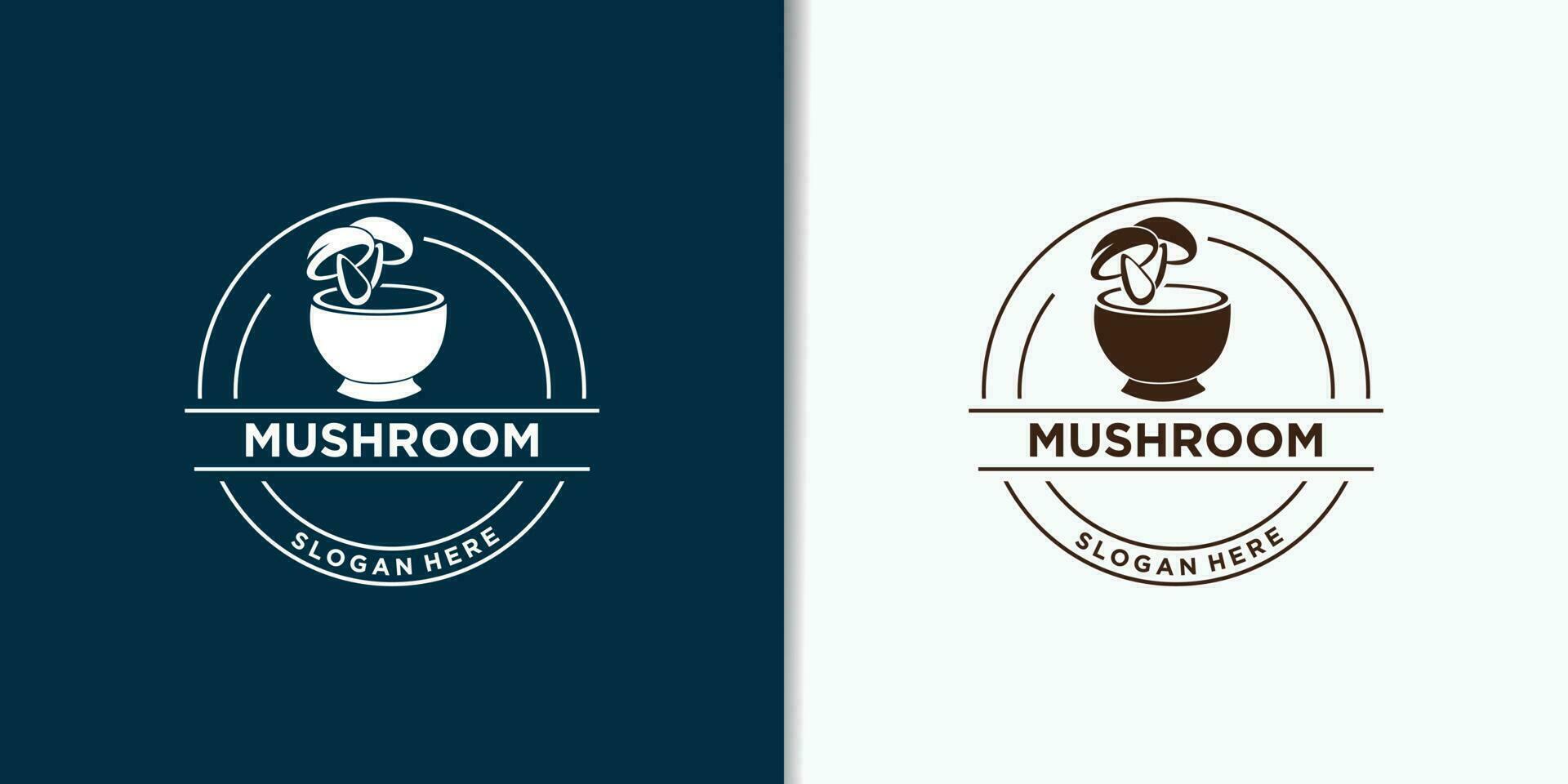 mushroom vintage logo vector, nature logo design vector