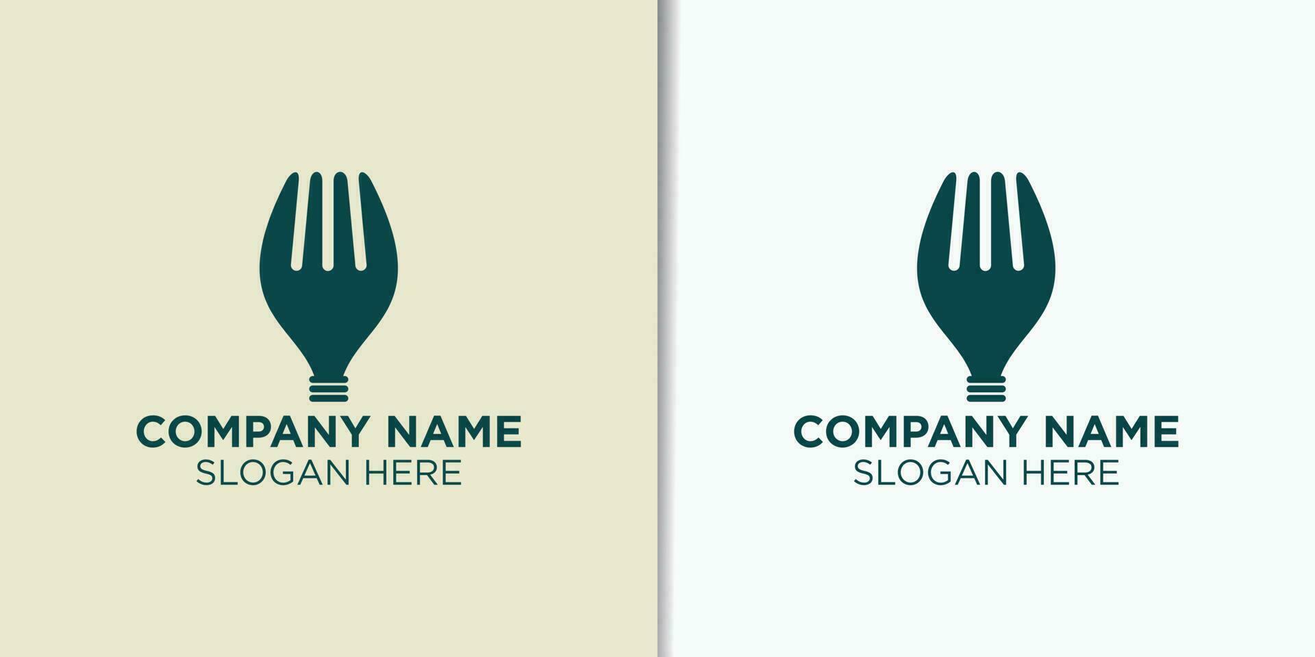 nature food logo design template, restaurant logo inspiration vector