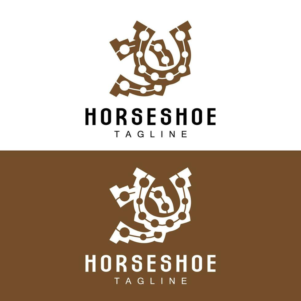 Horseshoe Logo, Cowboy Horse Vector, Icon Design Symbol Template vector