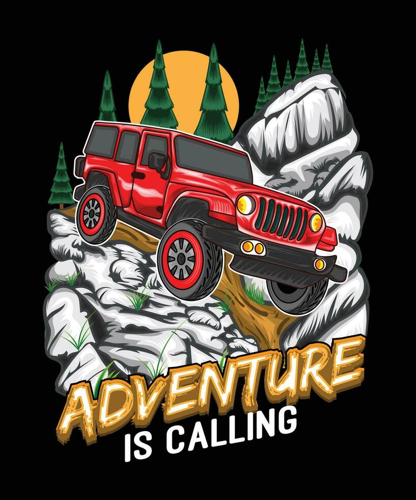 Adventure is calling t-shirt design vector