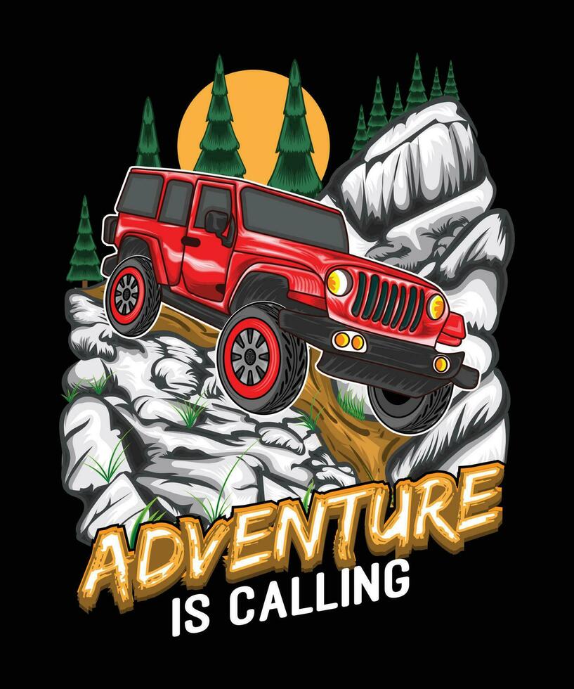 Adventure is calling t-shirt design vector