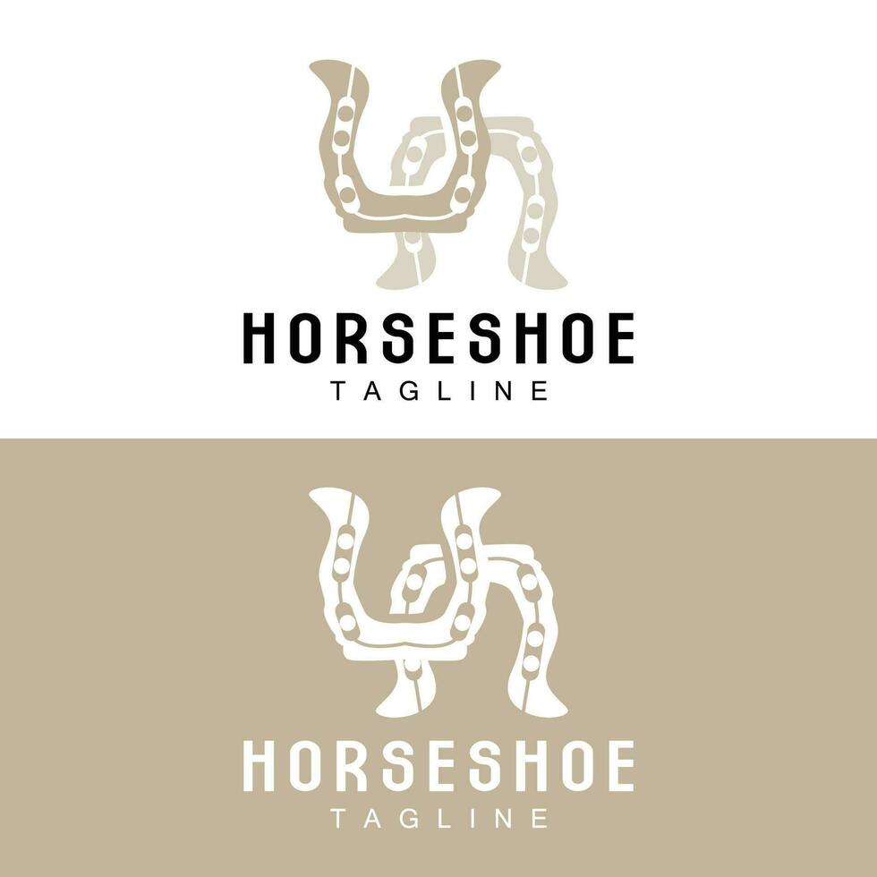 Horseshoe Logo, Cowboy Horse Vector, Icon Design Symbol Template vector